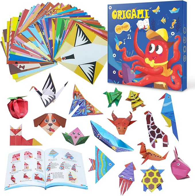 Origami Kit for Kids Ages 5-16, 108 Sheets by BESTGIFTSIDEAS