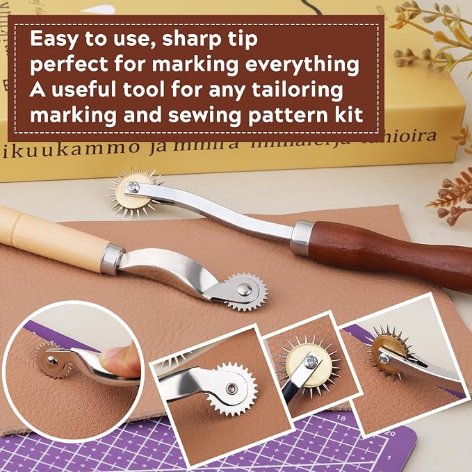 4PCS Tracing Wheel, Professional Stitch Marking Spacer, Wood and Stainless - Image 4