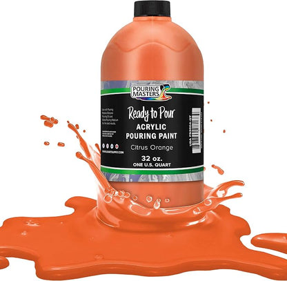 POURING MASTERS Citrus Orange Acrylic Ready to Pour Pouring Paint by Pouring+Masters