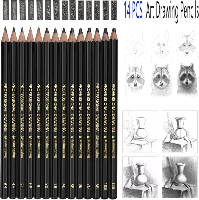 Heshengping, Sketching and Drawing Pencils Set-26 pack, Art Supplies Drawing Kit - Image 2