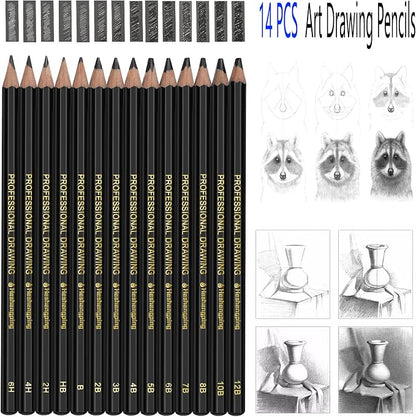 Heshengping, Sketching and Drawing Pencils Set-26 pack, Art Supplies Drawing Kit - Image 2