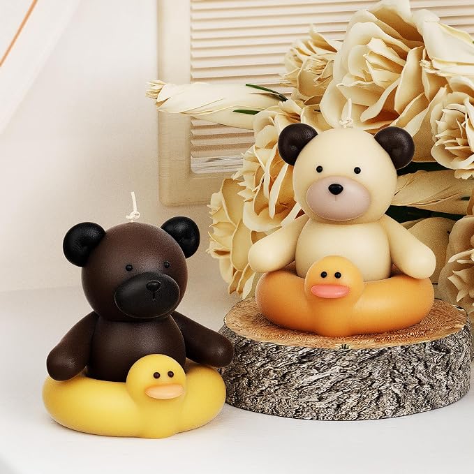Swimming Bear Candle Swim Animal Resin Casting Resin Making Molds Silicone Mold by ESEENSSiliconeMolds