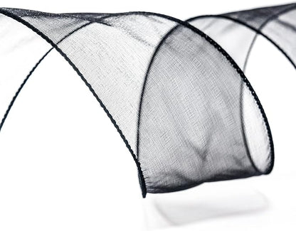 CT CRAFT LLC Sheer Organza Wired Ribbon 2.5" x 50Yards Black - Image 3