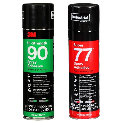 Bundle of 3M Hi-Strength 90 Spray Adhesive, Permanent + 3M Super 77 by 3MIndustrial