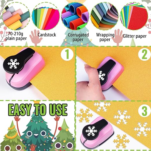 Paper Punch Shape Hole Puncher Craft Punches 1 inch Christmas Punches - Image 6