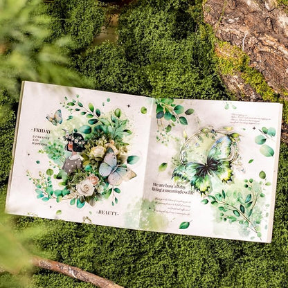 120Pcs Forest PET Scrapbook Stickers Botanical Designs - Image 6