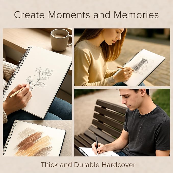 Artist’s Sketchbook Hardcover – 200GSM Very Thick Paper – Spiral Sketch Book - Image 8