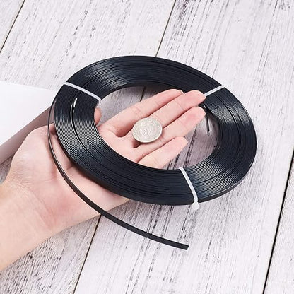 Fashewelry 32.8Ft 5mm Aluminum Flat Wire Black Bendable Metal Craft Wire Strip - Image 5