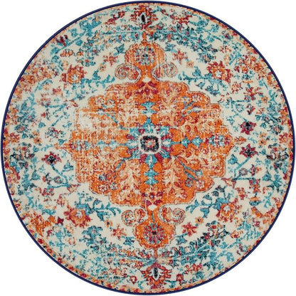 Lahome Bohemian Floral Medallion Round Rug - 6Ft Soft Rug - Image 8