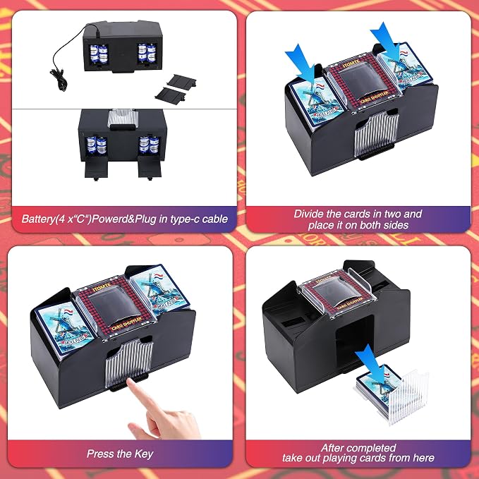 ITOME Automatic Card Shuffler, 2/4/6 Decks Electric Heavy Duty Card Shuffler - Image 4