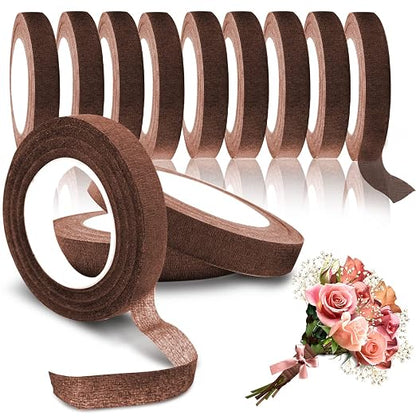 Max Shape 12 Rolls 1/2 Inch 30 Yard Floral Tapes by MaxShape