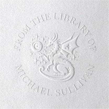 Dragon Book Embosser, Custom Round Library Book Embosser, Fantasty Fiction by FairmontGrovePaperCo