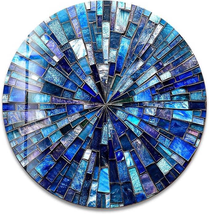 My Photostation.com 10'' Diameter Radiant Mosaic Burst Round Glass Wall Art - Image 6