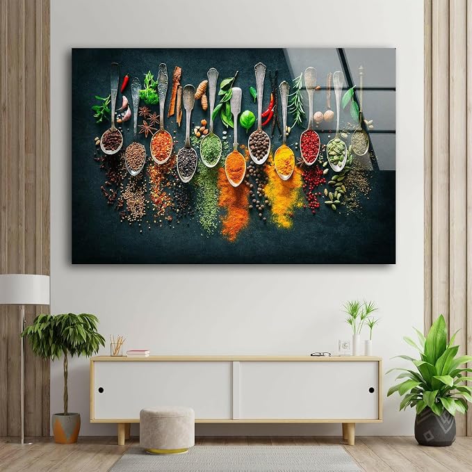 My Photostation.com 20Wx14H'' Spoon Spices Glass Wall ArtTempered Glass - Image 2