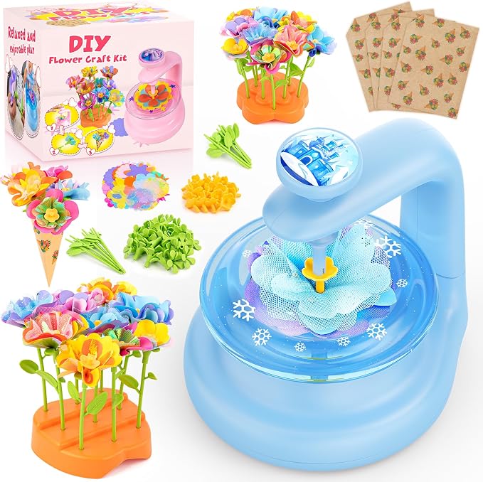 cosone Arts and Crafts Kits for Kids Age 3-12, Fabric Flower Bouquets Toys by Cosone