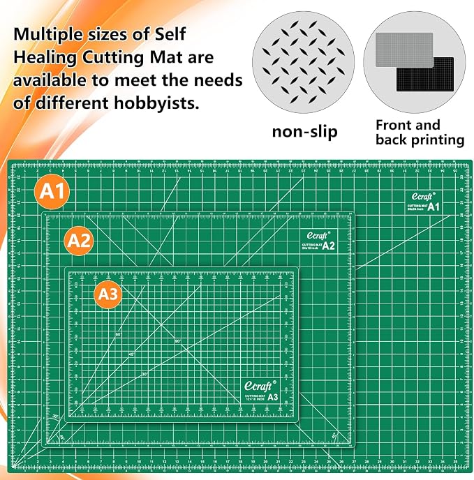 Ecraft 2-Pack 24"x36" Self-Healing Sewing Mat: Large Double-Sided Green 5-Ply - Image 6