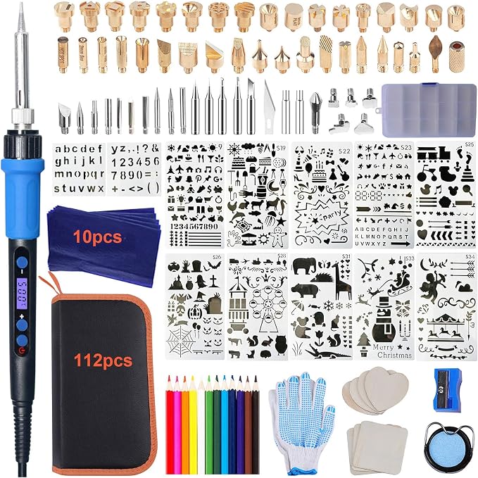 112PCS Calegency Wood Burning Kit-Wood Burning Tool Set by Calegency