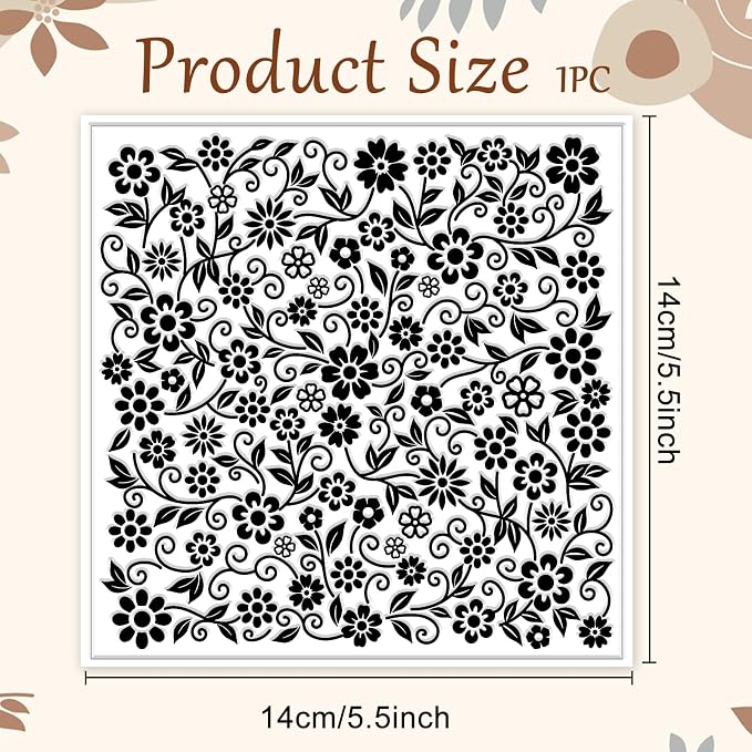 CHGCRAFT Vine Flowers Pattern Polymer Clay Texture Sheet Curly Plants and - Image 2