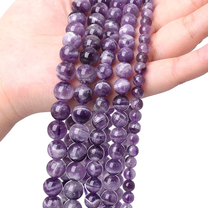 Natural Purple Dream Lace Amethysts Beads Crystal Round Loose Beads - Image 6