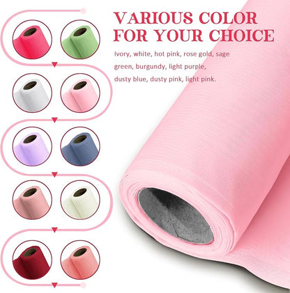 Horbaunal Light Pink Chiffon Fabric by The Yard, 10 Yard Continuous Sheer - Image 2