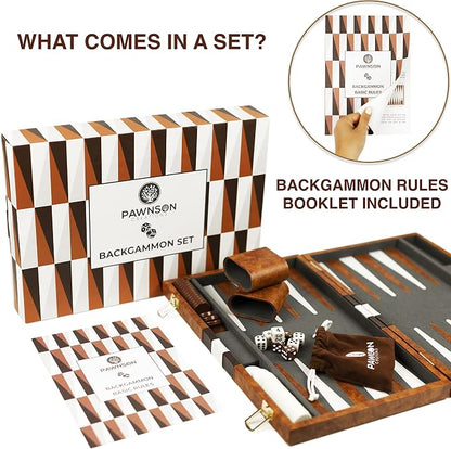 Backgammon Set - 15 Inch Classic Backgammon Board Game Sets Handheld - - Image 2