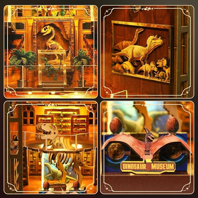 Book Nook Kit – DIY Wooden Miniature House Kits, Stunning Bookshelf Insert Decor - Image 3
