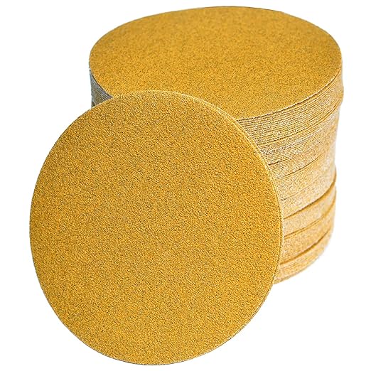 6-Inch No-Hole Hook and Loop Sanding Discs 60-Grit, Random Orbital Sandpaper by Aiyard