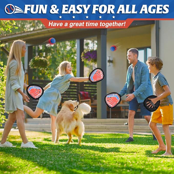 4 Packs Catch Ball Game Set, Baseball Training Glove, Outdoor Toys, Summer - Image 5