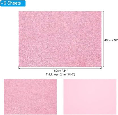 PATIKIL 2mm Thick Non Adhesive Glitter Foam Sheet 16x24inch Pink, EVA Shiny - Image 2