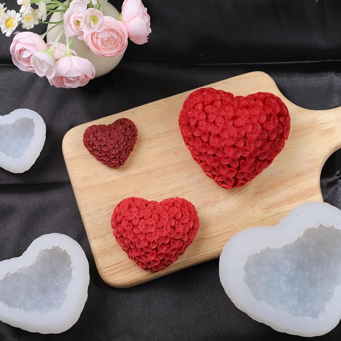 3 Pack Rose Heart & Peony 3D Flower Molds - Image 6