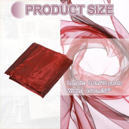 MECCANIXITY Iridescent Sheer Organza Fabric, 10 Yards x 59 Inches Solid - Image 2