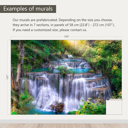 AFZEVEB-Green Waterfall Nature Landscape Wallpaper Wall murals - Image 3