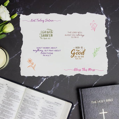 Whaline 4 Sheet Bible Verse Words Clear Stamps Christian God Jesus Silicone - Image 4