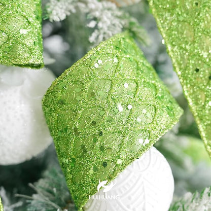 HUIHUANG Lime Green Wired Ribbon - Image 5