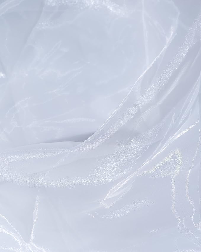 Fynite White Organza Fabric by The Yard | 5 Yard Long | 44" Wide | Bridal Soft - Image 4