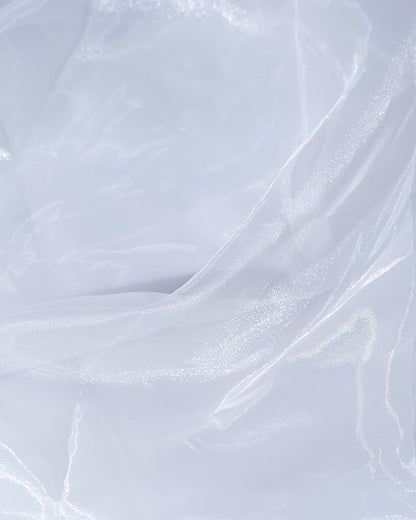Fynite White Organza Fabric by The Yard | 5 Yard Long | 44" Wide | Bridal Soft - Image 4