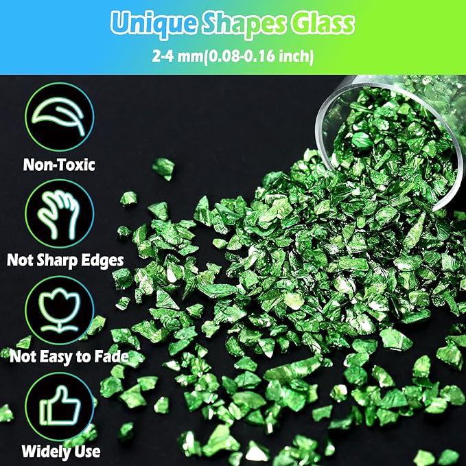 Matio 12 Colors Crushed Glass Irregular Glitter, 4.23oz/ 120g Crushed Broken - Image 3