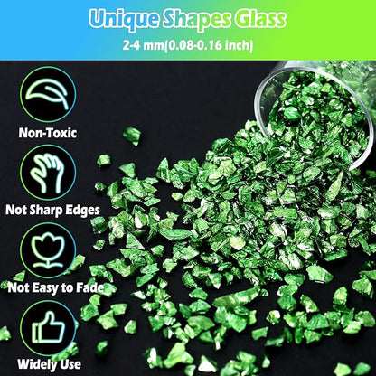 Matio 12 Colors Crushed Glass Irregular Glitter, 4.23oz/ 120g Crushed Broken - Image 3
