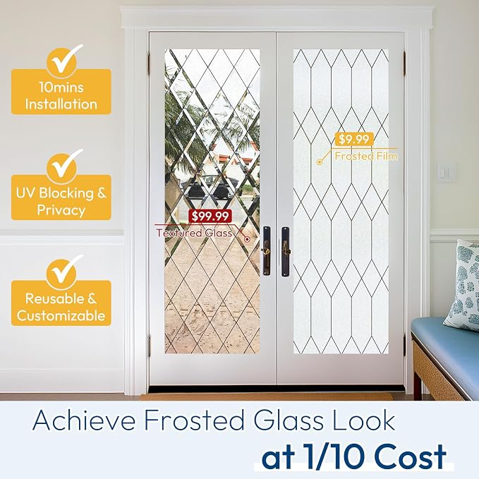 rabbitgoo Window Privacy Film for Glass Windows, Frosted Glass Cling - Image 8