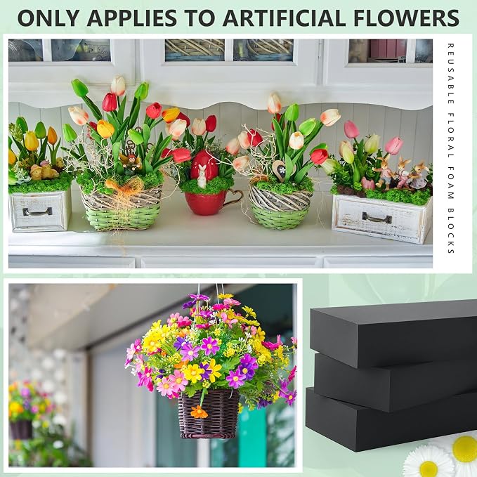 Lallisa 4 Pcs Reusable Floral Foam Blocks Water Weather Resistant Dry Floral - Image 6