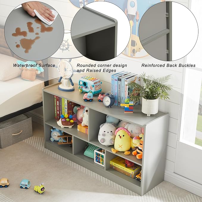 Toy Organizers and Storage, 5-Section Kids Bookshelf - Image 5