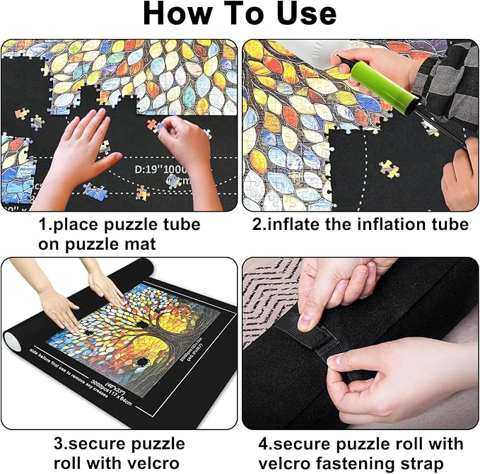 Napzy Puzzle Mat-Jigsaw Puzzles Matt Roll Up to 3000pcs Roll-up Puzzled Board - Image 8