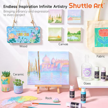 Shuttle Art 40 Pack Pastel Acrylic Paint Set, 30 Colors, 60ml/2oz Bottles - Image 8