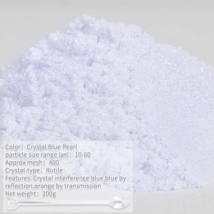 Mica Powder, 7.05OZ（200g）, Crystal Blue Pearl Mica Powder Pigment - Image 2
