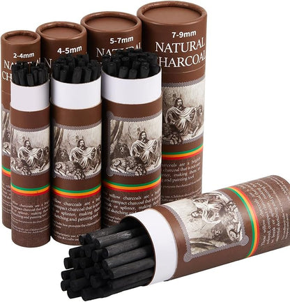 Gueevin 200 Pcs Willow Charcoal Sticks, Willow Charcoal, and Fine Art Christmas by Gueevin