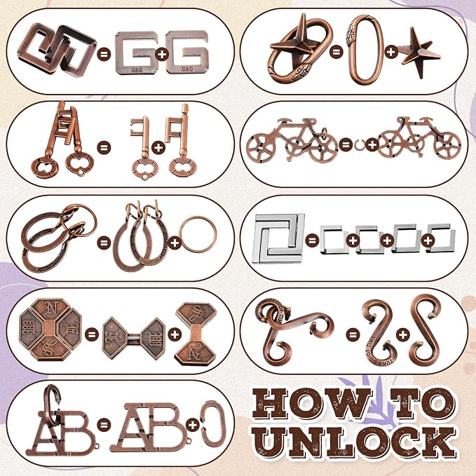 Yilloog 24 Pcs Metal Brain Teaser Puzzles Assortment - Image 3