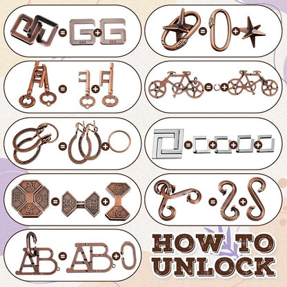 Yilloog 24 Pcs Metal Brain Teaser Puzzles Assortment - Image 3