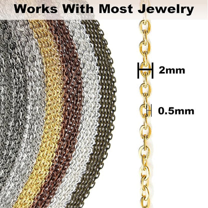 Jishi Chains Jewelry Making Supplies, 60ft Cable Link Chains - Image 3