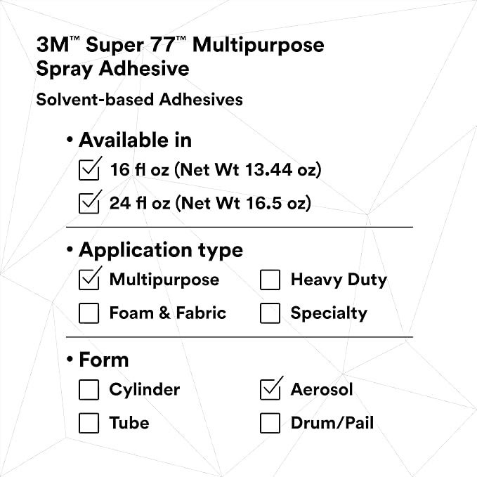 3M Super 77 Multipurpose Permanent Spray Adhesive Glue, Net Wt 13.44 oz - Image 10