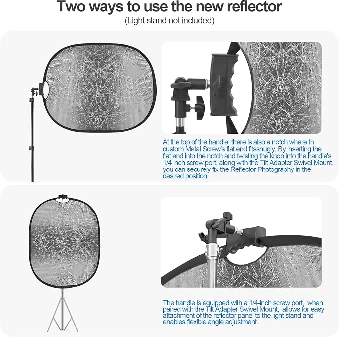 WELLMAKING 24'' x 36'' Photography Reflector 5-in-1 Collapsible Light Reflector - Image 4